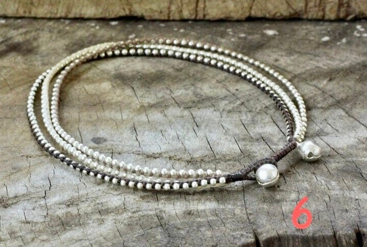 ブレスレット LESS IS MORE silver beads necklace Teenie Less is More Bracelet in Sterling | CJK Jewelry