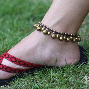 Jingling Brass Bell Anklet or Bracelet, Hippie Women Anklet, For Girls, Dance Anklet image 5