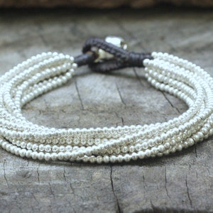 Multistrand Silver Chain Heavy Bracelet, Women Silver Bracelet or Anklet, Gifts for Her