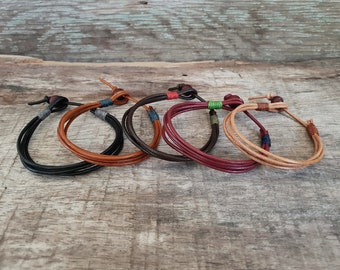 Leather Cord Unisex Bracelet, Single Wrap Men Bracelet, Men Leather Cord Bracelet, Women Leather Bracelet