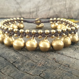 12mm Brass Bells Bracelet, Women Anklet, For Children, Women Bracelet, Wedding Bracelet, Dance Anklet, For Her