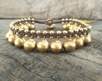 12mm Brass Bells Bracelet, Women Anklet, For Children, Women Bracelet, Wedding Bracelet, Dance Anklet, For Her