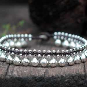 8mm Silber Glocken Fußkettchen oder Armband, Silber Glocke Hippie Frauen Hochzeit Fußkettchen, Bauchtanz Fußkettchen, Kinder Fußkettchen