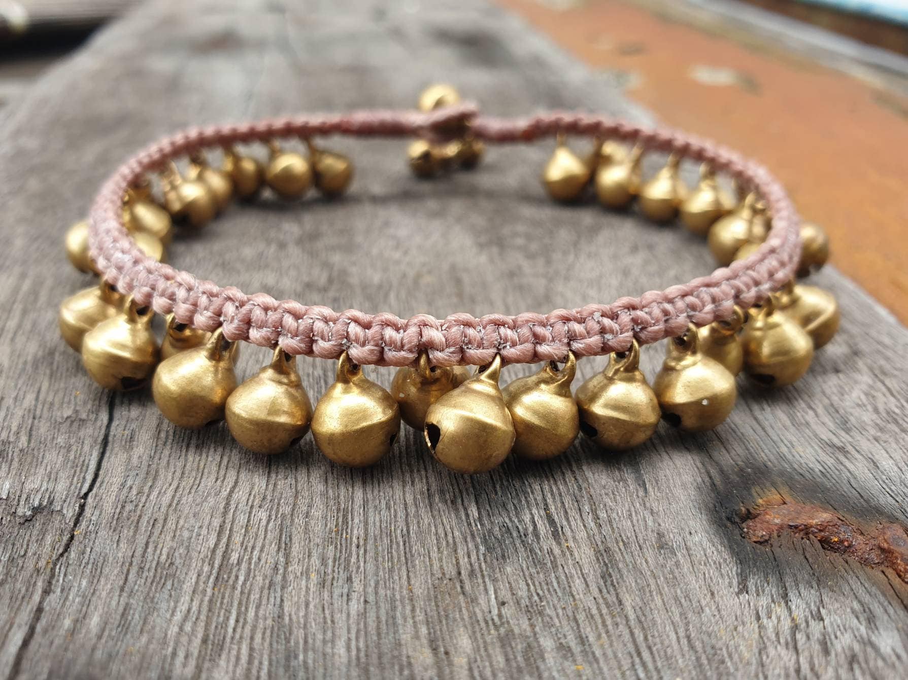 Catena In Rame Puro 100% Fatta A Mano, Collana A Grano Di Riso, Anche Cavigliera O Bracciale
