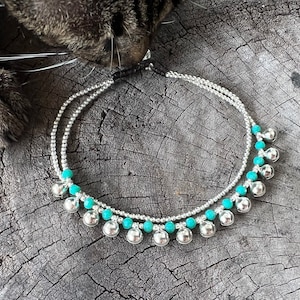Crystal Beaded Brass Bells Chain Cat Collar, Pet Collar With Bells, Cute Cat Collar image 7