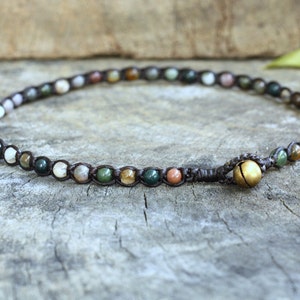 Fancy Jasper Indain Agate Beaded Unisex Bracelet/Anklet image 2