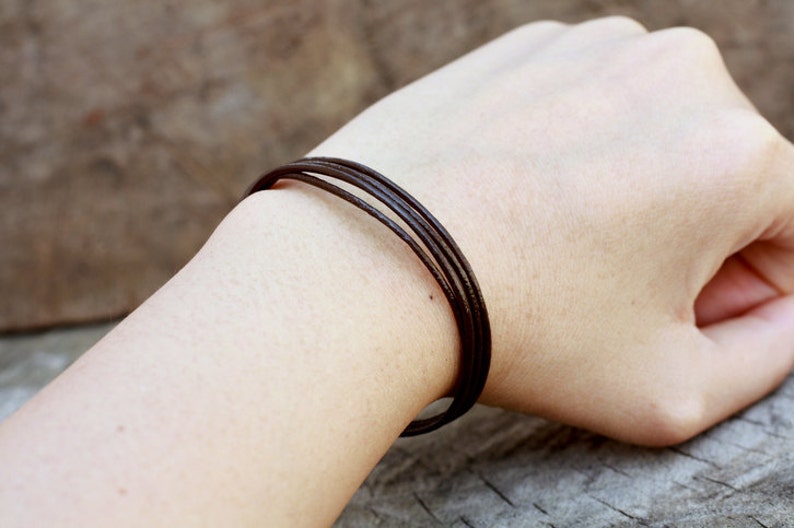 Simple Rocker Leather Unisex Bracelet Or Anklet image 4