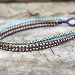 White - Handmade Molded Brass Anklet (Pair) 03