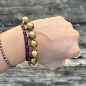 12mm Brass Bells Anklet, Hippie Ankle Bracelet, Women Wedding Ankle Bracelet, Dance Anklet