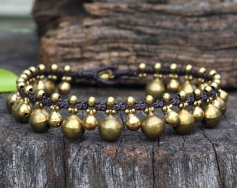 Jingling Brass Bell Anklet or Bracelet, Hippie Women Anklet, For Girls, Dance Anklet