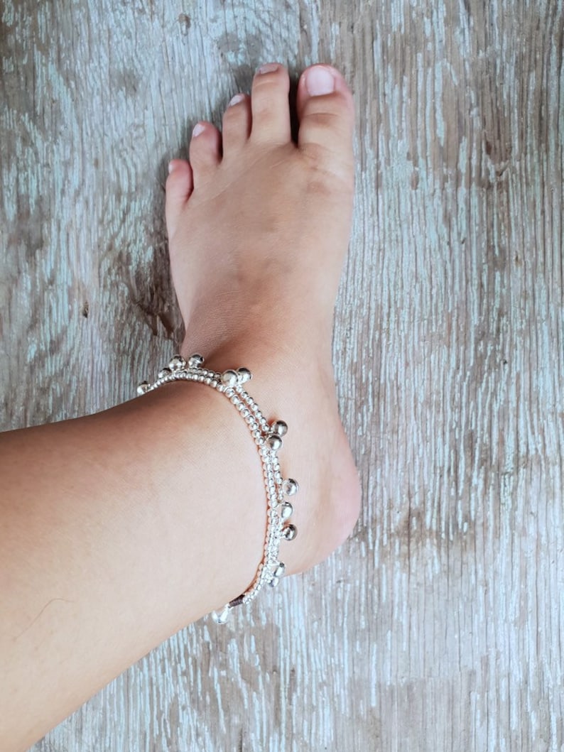 Double Brass Bell Chains Women Anklet or Bracelet,Gifts For Her For Kids