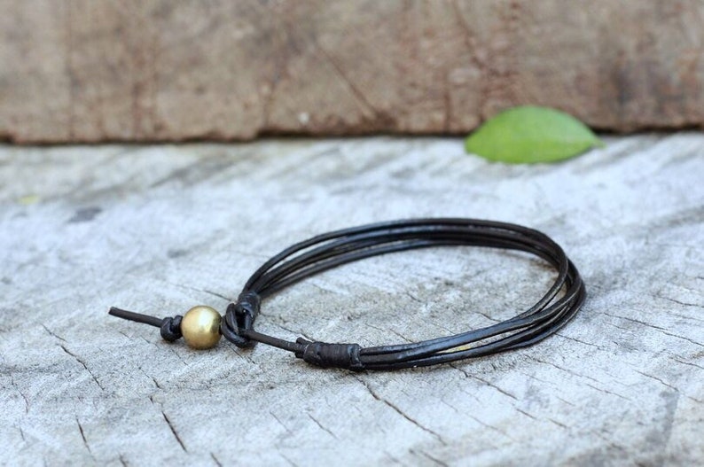 Simple Rocker Leather Unisex Bracelet Or Anklet image 5