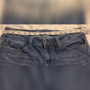 Seven7 bootcut damesjeans blauw medium wash geborduurde denim mt 10 afbeelding 6
