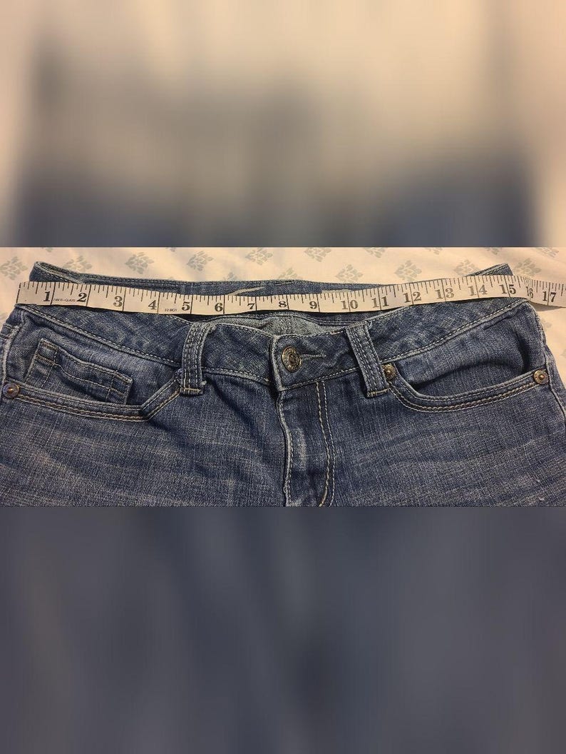 Seven7 bootcut damesjeans blauw medium wash geborduurde denim mt 10 afbeelding 6