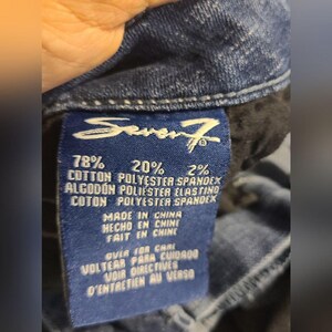 Seven7 bootcut damesjeans blauw medium wash geborduurde denim mt 10 afbeelding 2