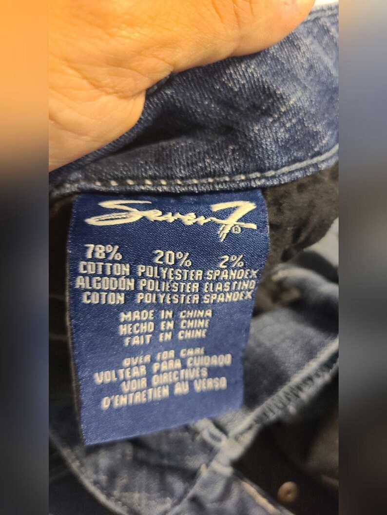 Seven7 bootcut damesjeans blauw medium wash geborduurde denim mt 10 afbeelding 2