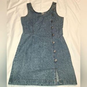 Vintage 90-tals Switch USA Denim Bodycon Midiklänning storlek 7