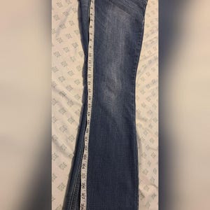 Seven7 bootcut damesjeans blauw medium wash geborduurde denim mt 10 afbeelding 8