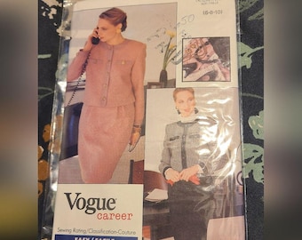 Completo da lavoro Vogue, 2 pezzi classici, modello n. 7316, anni '80, taglie 6-8-10.