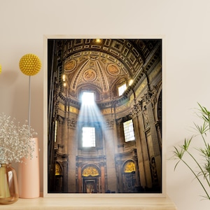 St. Peter’s Basilica Print | Vatican City Photography | Rome Italy Architecture | Printable Catholic Art | Historic Landmark Wall Decor