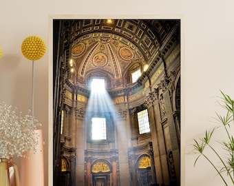 St. Peter’s Basilica Print | Vatican City Photography | Rome Italy Architecture | Printable Catholic Art | Historic Landmark Wall Decor
