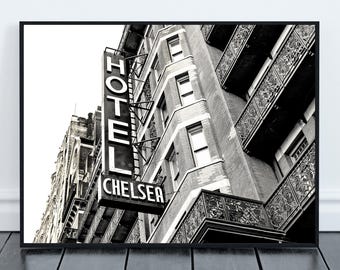 Hotel Chelsea Print | NYC Architecture Photography | Historic New York Wall Art | Printable Manhattan Decor | Vintage Cityscape