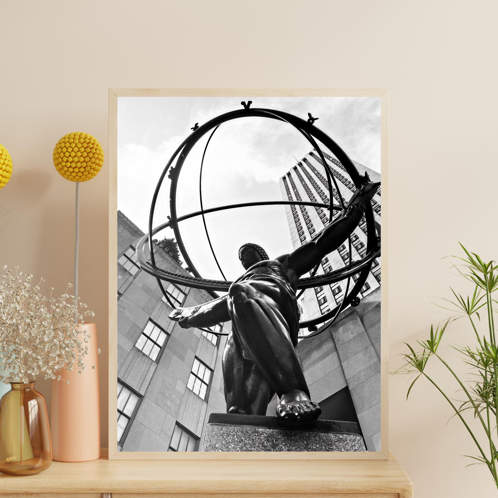 New York City Print, Atlas Statue, Rockefeller Center, Rock Center, Architectural Photography, NYC Print for Your Home, Office, Apartment