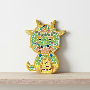 Zestaw do tworzenia mozaiki w kształcie małego smoka: ręcznie robione płytki ceramiczne