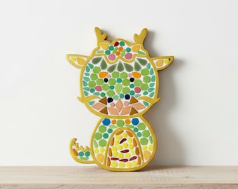 Mini Dragon Mosaic Art Kit: Handmade Ceramic Tile DIY Craft