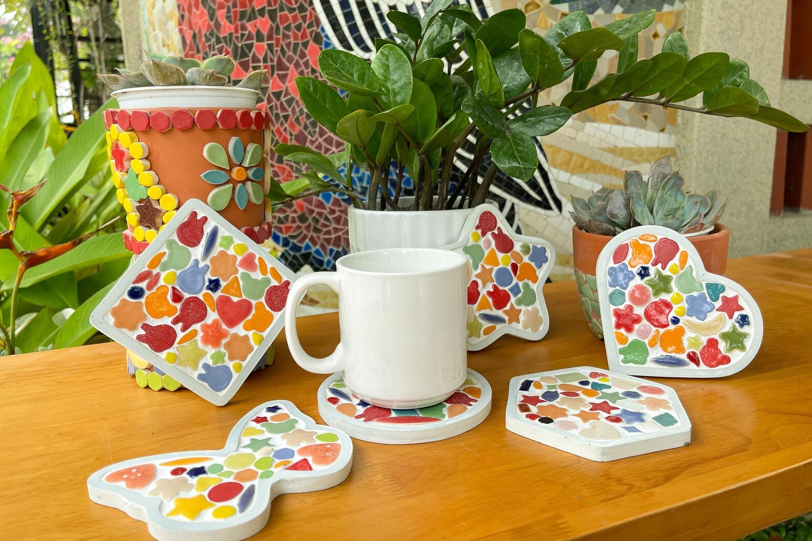 Frame Multiple Coasters DIY Ceramic Mosaic Coaster Kit: 6 Frames to Choose. Create Your Own ...