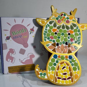 Mosaic Craft Kit: Make Your Own Mini Dragon - Fun for Kids and Adults. Handmade Ceramic Mosaic Crafting Kit. DIY Craft Kit For Beginner