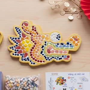 DIY Mosaic Dragon Head Lantern Kit, Lunar New Year Craft