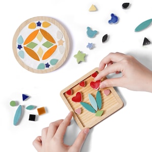 DIY Mosaic Coaster Kit: 2 Sets Ceramic Tile Art, Family Craft Gift