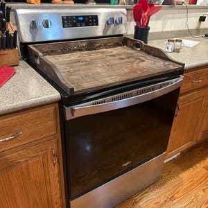 Handmade Rustic Wooden Stove Top Cover