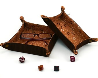 Fabric snap tray - Valet tray - Dice tray -  "Lucky Horseshoes"