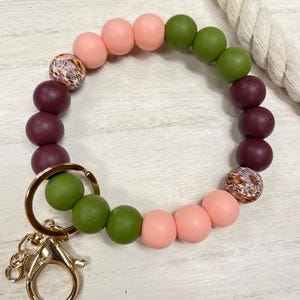 silicone bead wristlet keychain