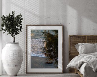 Fine Art Ocean Surf Print - Byron Bay, Australia | Surf Photography | Coastal Home Decor, Green, Blue, Golden Sunset Surf