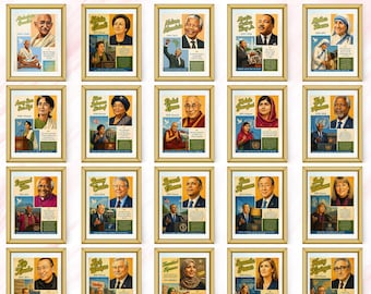 55 Peace Advocates & World Leaders Posters Digital Download,  Peace Historical Figures Wall Art, Famous Inspirational Quotes History Decor