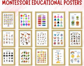 Educational Posters Toddler Learning Posters, Printable ABC Poster Playroom Alphabet Poster Kids Wall Art Homeschool, Rainbow Nursery Prints