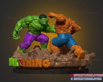 Hulk vs. Thing Marvel Resin Sculpture Statue Model Kit Avengers Unpainted/Unassembled