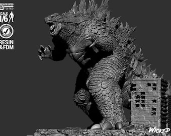 Godzilla in the city Resin Sculpture Statue Model Kit Avengers Unpainted/Unassembled