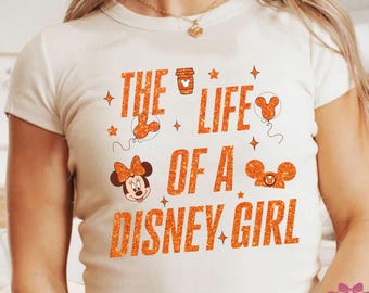 Minnie The Life Of A Disney Girl Baby Tee Crop Tank, Minnie Disney Girls Trip Shirt, WDW Disneyland Park Girl Magic Kingdom matching Tee