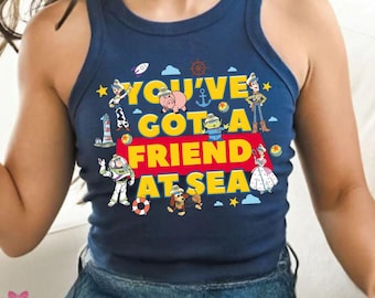 Retro Toy Story Cruise Crop Tank, You've Got A Friend At Sea Baby Tee, Disney Cruise Line Pixar Day At Sea 2026 Shirt, Disney Cruise Trip