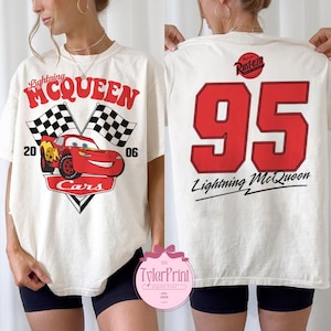 Two-sided Disney Cars Shirt, Lightning McQueen Mater Sally Carrera Doc Hudson Cars Group Matching, Cars Land Family Vacation, Cars Birthday