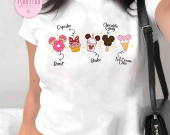Disney Snacks Baby Tee Crop Top, I'm Here For The Snacks, Disneyland Shirts, Disneyworld Vacation T-shirt, Disney Foodies, Disney Family Tee