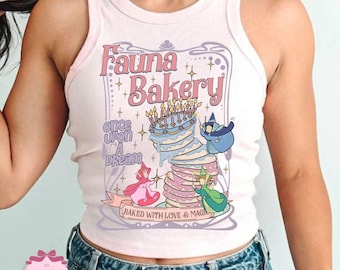Retro Disney Sleeping Beauty Crop Tank, Baked With Love And Magic Shirt, Fairy Godmother Baby Tee, Aurora Princess Shirt, WDW Magic Kingdom