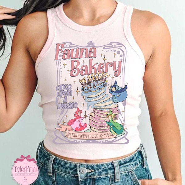 Retro Disney Sleeping Beauty Crop Tank, Baked With Love And Magic Shirt, Fairy Godmother Baby Tee, Aurora Princess Shirt, WDW Magic Kingdom
