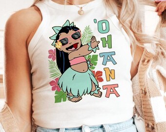 Disney Lilo & Stitch Ohana Baby Tee Croptop Tank, Ohana means family Hawaii Disney Girl Trip Shirt, Disney Summer Crop Tank, Stitch Trip Tee