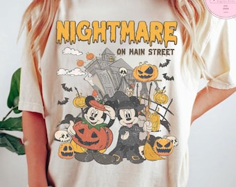 Mickey Minnie Nightmare on Main Street Disney Halloween Shirt, Mickey's Not So Scary Halloween Party 2025, WDW Disneyland Halloween Family