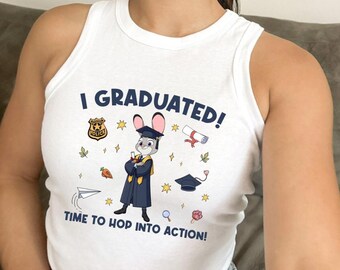 Camiseta de graduación de Disney Zootopia, Desde la borla hasta el castillo, Viaje de fin de curso a Disneyland Walt Disney World, Graduación de Judy Hopps y Nick Wilde
